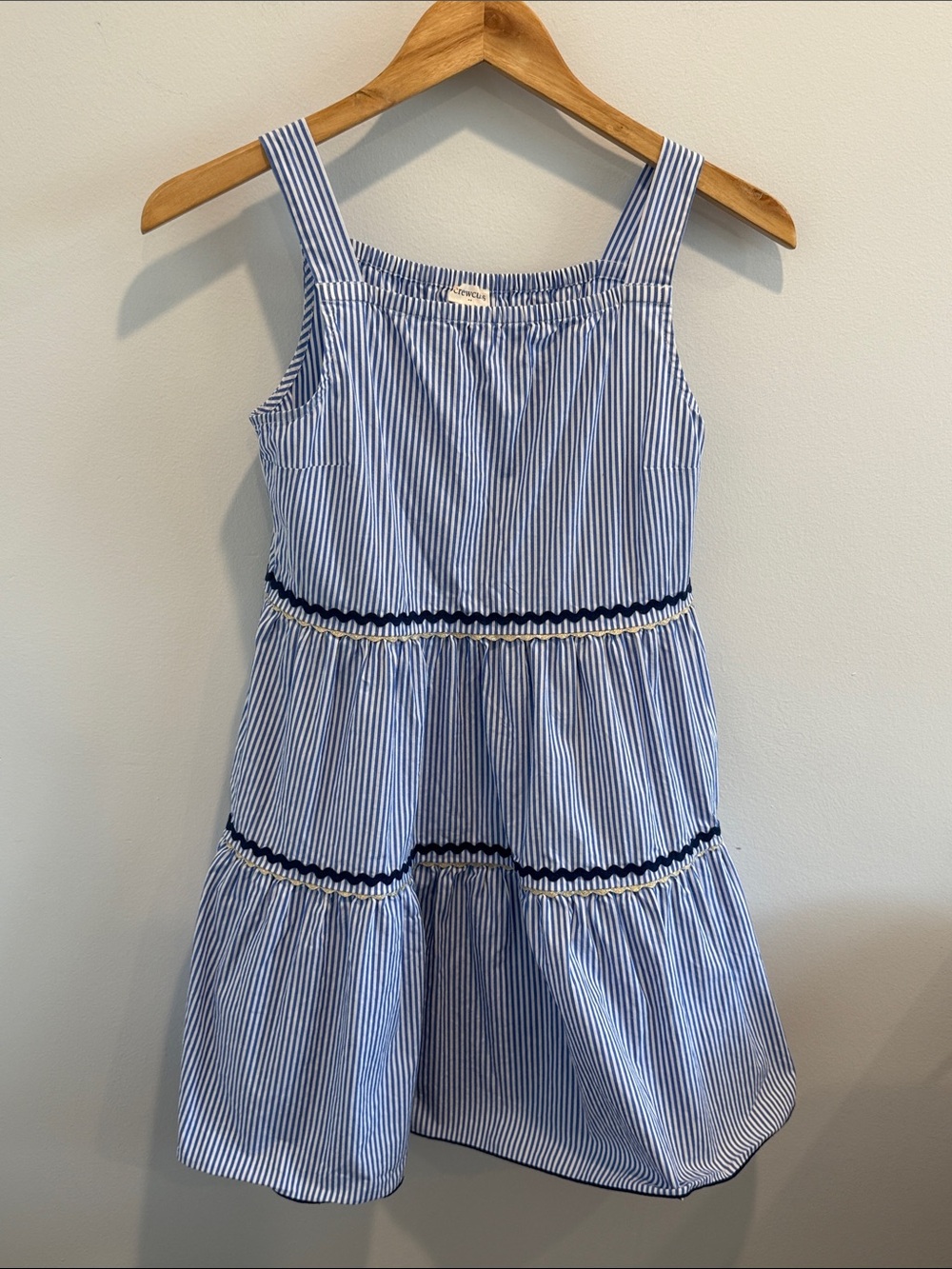 Crewcuts Girls' Blue & White Striped tiered Sun Dress Size 12